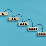 gerarchia-rappresentata-con-piccoli-blocchi-di-legno-con-omini-disegnati-sopra