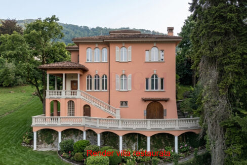 render facciata principale - asso villa da vendere - meriggi