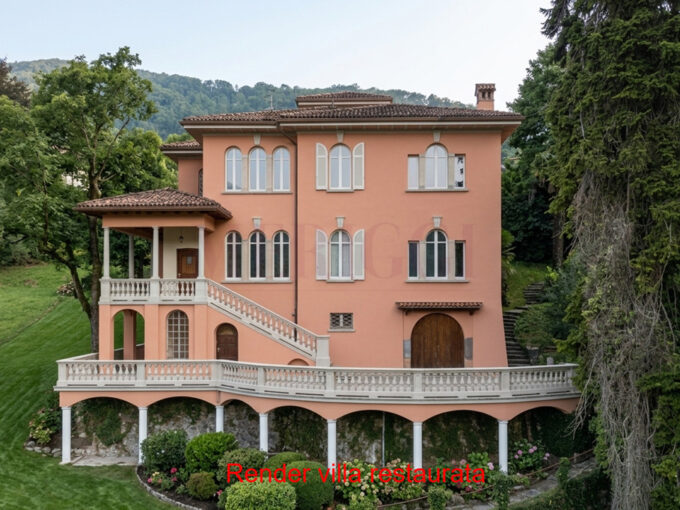render facciata principale - asso villa da vendere - meriggi