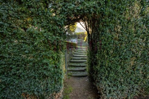 siepe con accesso alla scalinata - villa epoca erba - vendita - meriggi